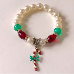 Christmas Charm Pearl Beads Bracelet